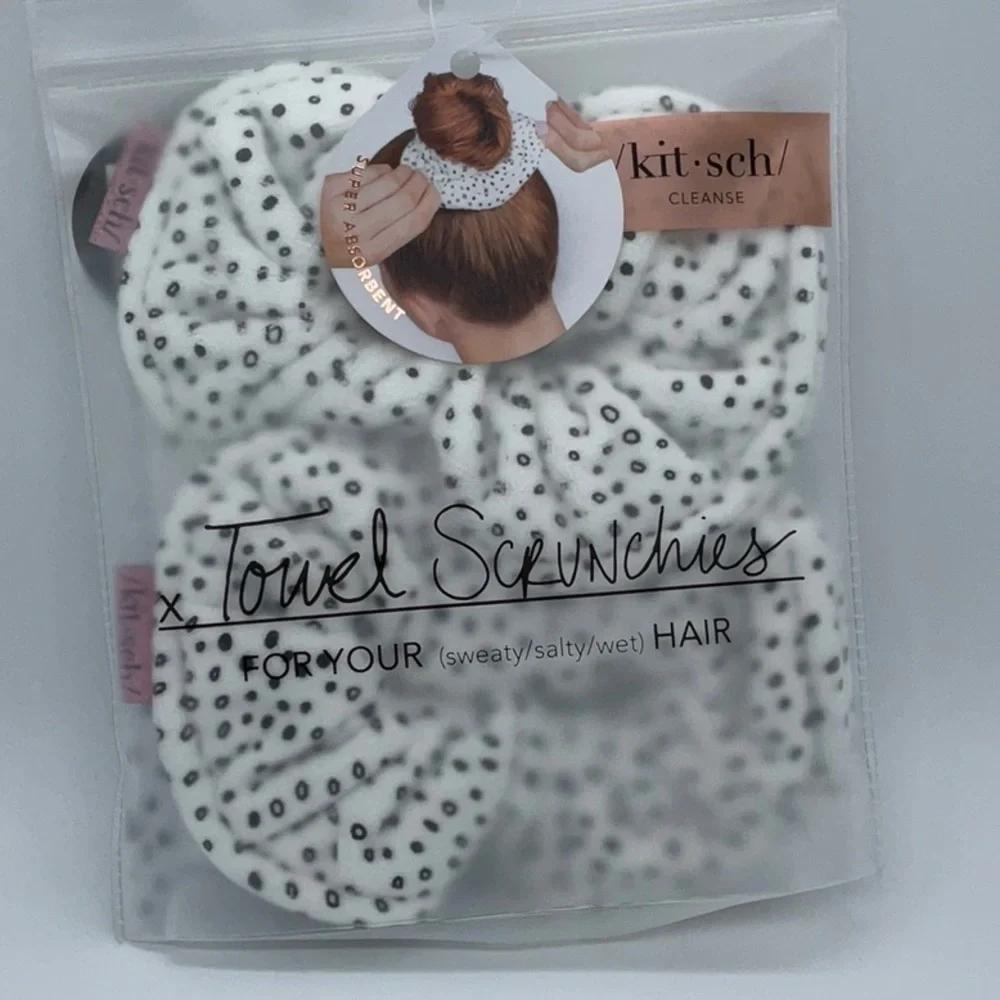 Kitsch Towel Scrunchie 2 Pack - Micro Dot